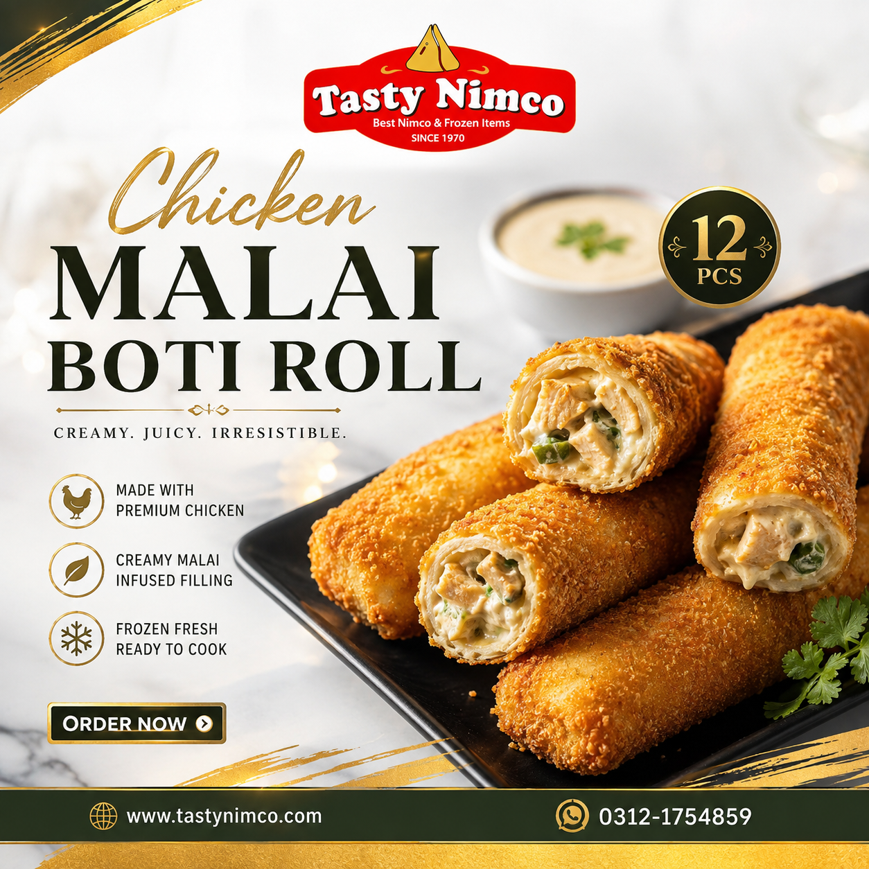 2024/05/1065770.png Chicken Malai Boti Roll (12 Pcs) - Image 1