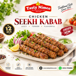 Chicken Seekh Kabab (12 Pcs)