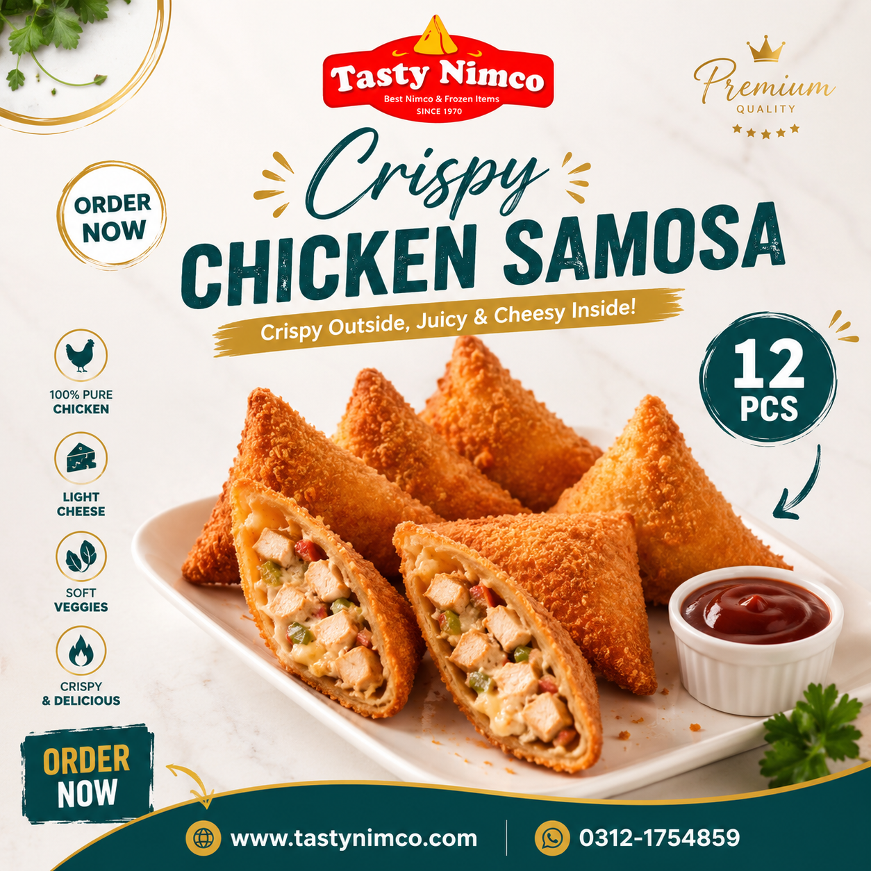 2024/05/858164.png Crispy Chicken Samosa PCS (Per Box 12) - Image 1
