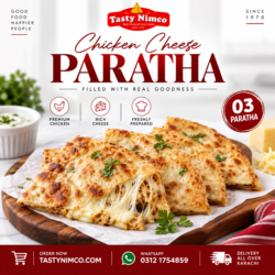 Chicken Cheese Paratha (3 Parathas)