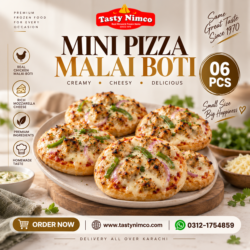 Malai Boti Mini Pizza (06 Pcs)