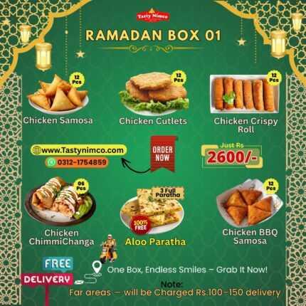 Ramadan Gift Box 01 – Complete Iftar Snack Combo | Free Delivery | Tasty Nimco