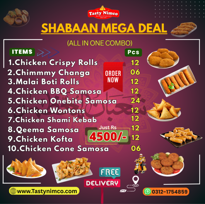 Shabaan Mega Deal – All in One Chicken Frozen Snacks Combo (100+ Pcs) | Tasty Nimco Karachi - Image 1