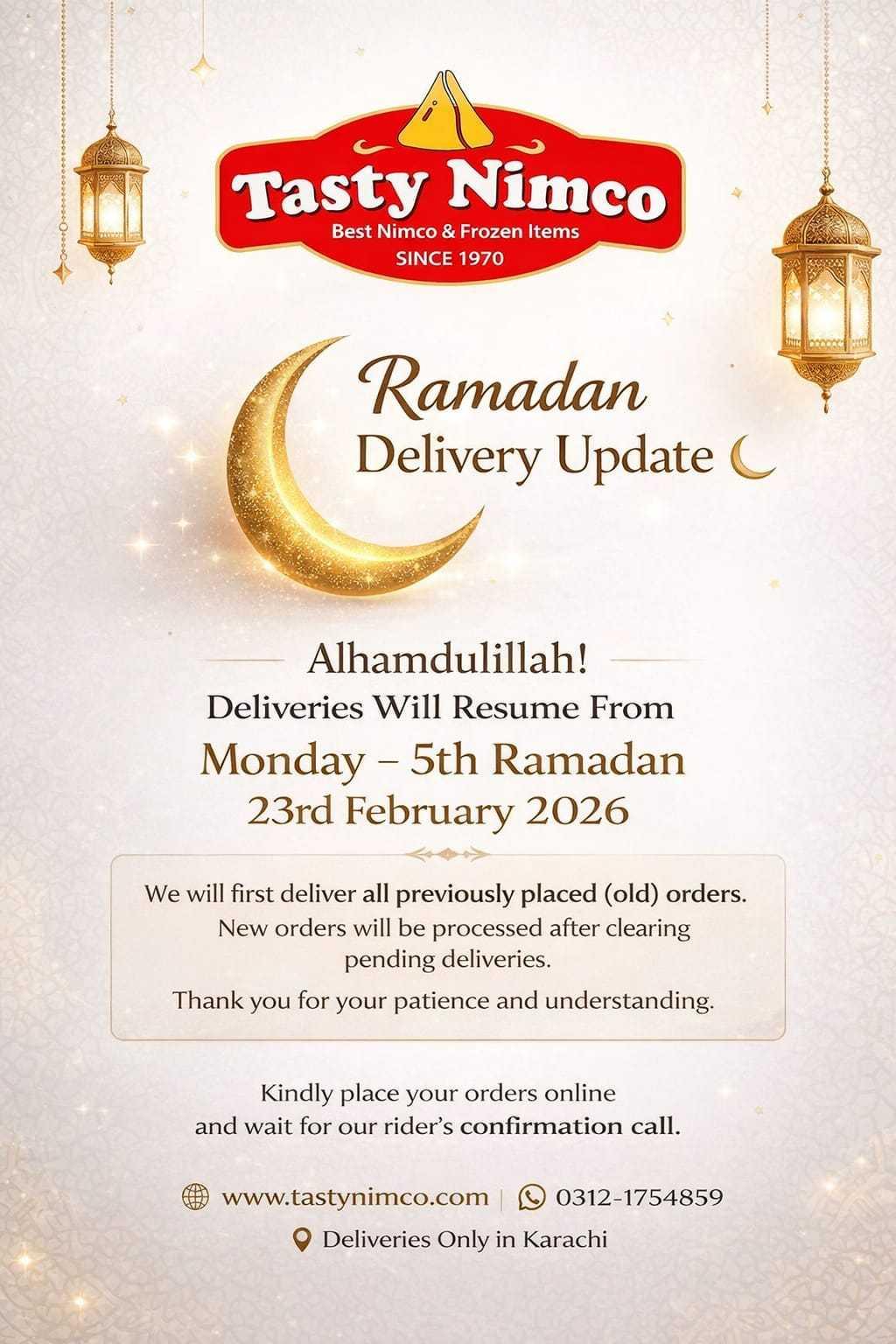 Ramadan Notice From Tasty Nimco