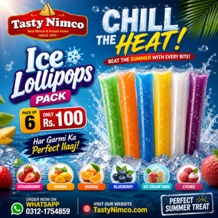 Ice Lollies Pack of 6 – Hygienic Fresh Frozen Popsicles | Best Ice Lollies in Karachi | Tasty Nimco