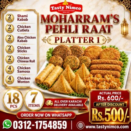 Muharram Pehli Raat Frozen Platter 1 (18 Pcs | 7 Varieties)